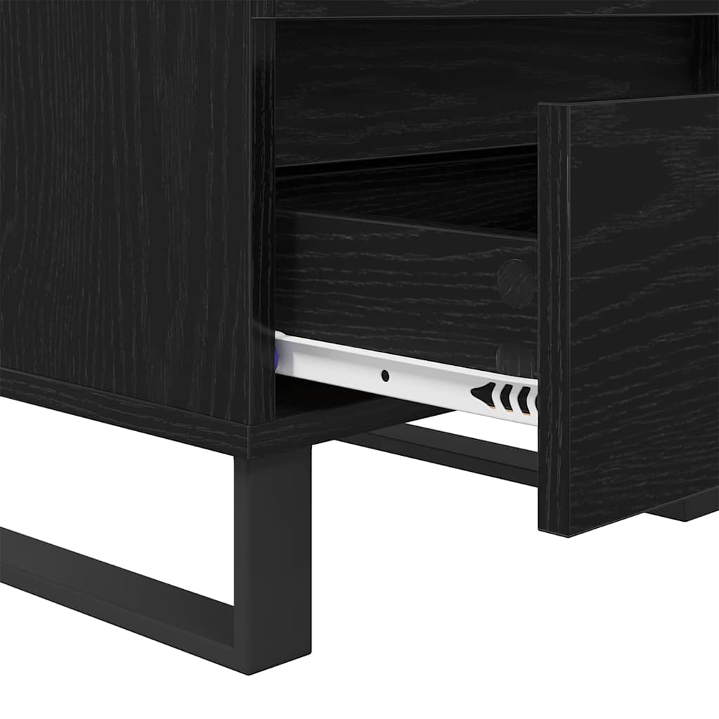 Bedside Cabinet Black oak 40 x 35 x 50 cm Engineered wood